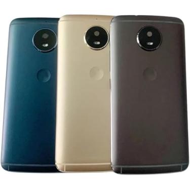 Imagem de SHOWGOOD Capa de bateria para porta traseira para Motorola Moto G5S capa traseira com moldura de câmera peças de reparo de lente (ouro)