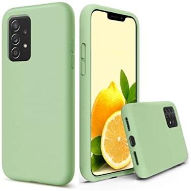 Imagem de Leton Capa para celular Samsung Galaxy A03S, capa de silicone macia e fina, antiarranhões, à prova de choque com forro de microfibra, capa protetora para Samsung Galaxy A03S verde