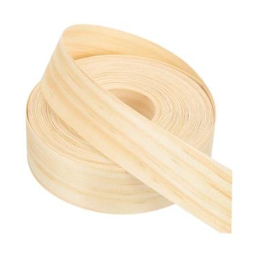 Imagem de PATIKIL Faixa de borda de pinheiro, fita de folheado de madeira de 3,5 cm x 15,2 m, pré-colada, borda de borda de compensado flexível com adesivo hot melt para restauração de móveis