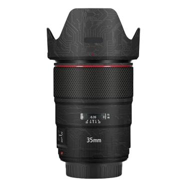 Imagem de EF 35 1,4 L II Adesivo de lente de câmera antiarranhões para Canon EF 35 mm F1.4 L II Capa protetora de película protetora (Circuit Black)