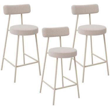 Imagem de Kit 03 Banquetas Baixa Cozinha Sala Jantar Bancada Milão Arena L02 Bou