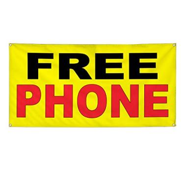 Imagem de Faixa de vinil, vários tamanhos, telefone grátis, fundo amarelo, preto, vermelho, varejo, uso externo, à prova de intempéries, placas de pátio industrial, 4 ilhoses 30 x 76 cm