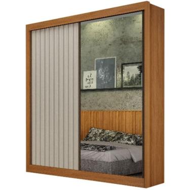 Imagem de Guarda Roupa Ripado Cinamomo Off White 2 Portas 3 Gavetas Leifer Móveis