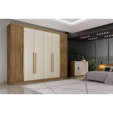 Imagem de Guarda Roupa Casal 6 Portas (2 Ripadas) E 6 Gavetas Bragança/coimbra Cumaru/fendi 25 - Novo Horizonte