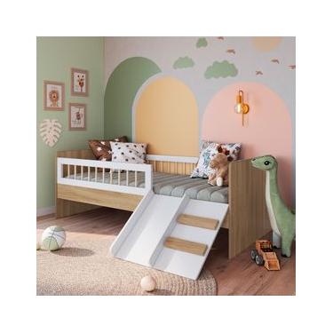 Imagem de Cama Infantil Montessoriana Solteiro Aveiro Branco Completa Móveis