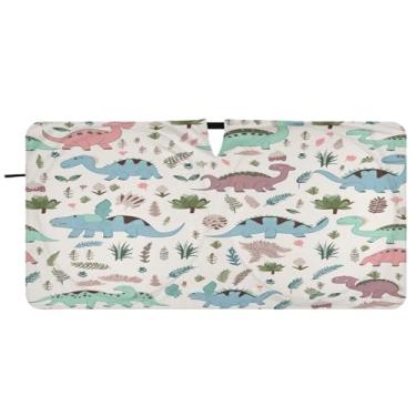 Imagem de Blueangle Guarda-sol para para-brisa com estampas de patas fofas - 157,5 cm x 81,3 cm dobrável para janela dianteira do carro bloqueia raios UV viseira de sol (420)