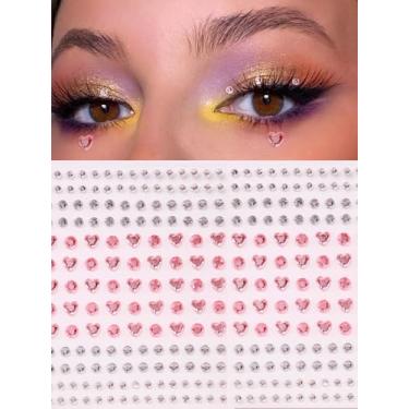 Imagem de 2 peças de vários grãos, amor, prata, branco, rosa, imitação 3D, strass, sólido, rosto, decoração, faça-você-mesmo, baile de máscaras para olhos, tatuagem temporária para rosto com decoração corporal