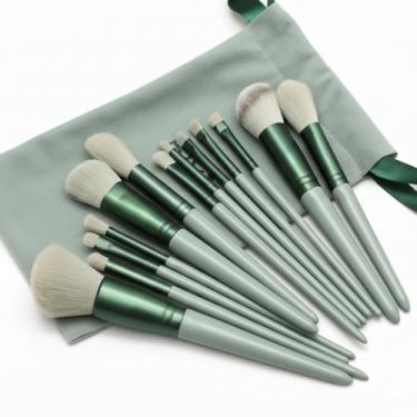 Imagem de Kit Pincel de Maquiagem – 13 Peças (Verde)
