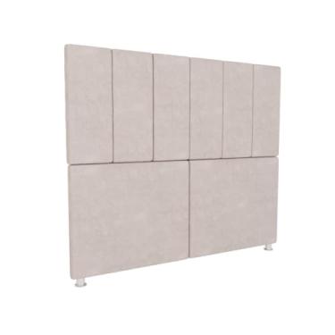 Imagem de Cabeceira Estofada Com Pés Casal, Diversas Cores Disponíveis, Conforto Luxo para Quarto Moderno Brasileiro(AREIA,QUEEN 1,60)