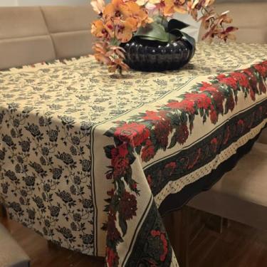 Imagem de Toalha de Mesa de Linhão Elegante e Durável - 4 6 ou 8 Lugares Tecido Sofisticado e Resistente (Luxor Duo,4 Lugares)