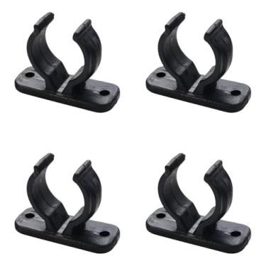 Imagem de Porta Remo Baixo De Nylon - Presilha Suporte Tubo 32mm (2, Preto)