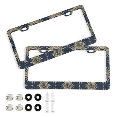 Imagem de SEHANY Molduras para placa de carro que tudo vêem, moldura de placa de carro de alumínio à prova de ferrugem com furos e parafusos elípticos serve para acessórios de carro de tamanho padrão de