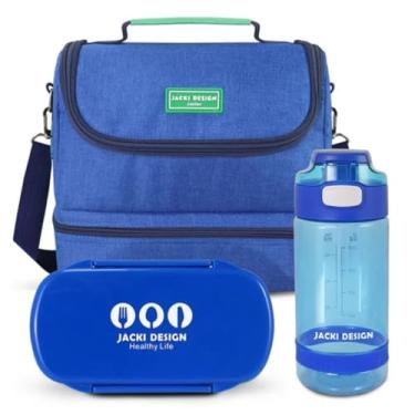 Imagem de Conjunto Lancheira Térmica com Pote p/Lanche 450ml e Garrafa 550ml (Azul)