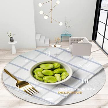 Imagem de Tapete redondo, tapete de área de poliéster macio antiderrapante tapete redondo lavável tapetes internos para sala de estar, quarto, decoração de casa, G, diâmetro 100 cm
