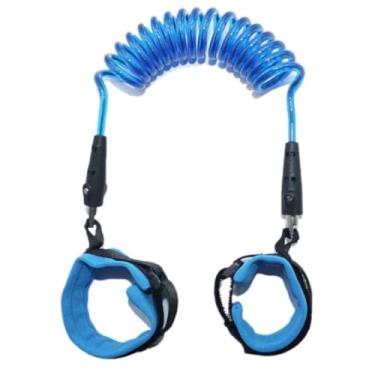Imagem de Pulseira De Segurança Infantil Anti Perda Guia Para Criança Pulso Child Lost Cordão Segurança Para Passeio (AZUL)