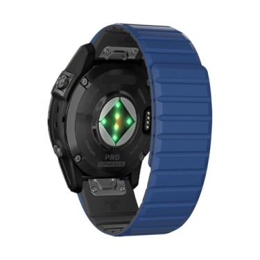 Imagem de TPUOTI Pulseiras Fenix 8X Sport Fenix 7X Sport de 22 mm e 26 mm para Garmin Fenix 7/Fenix 6/Fenix 5/Fenix 6X Pro/Fenix 3/HR/Descent MK1/D2 Delta PX/D2 (azul escuro, preto, 26 mm)