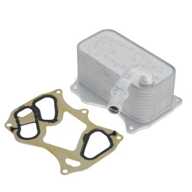 Imagem de REPAIROCK 1 conjunto de refrigerador de óleo do motor para Mercedes-Benz W205 Series C300 2013-2014 V6 3,5L liga de alumínio tom prata transmissão óleo cooler
