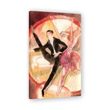 Imagem de Arte de parede em tela de dois dançarinos Charles Demuth - reprodução de pintura a óleo abstração geométrica, design de interiores colorido arrojado 15,17,8 x 71,9 cm emoldurado