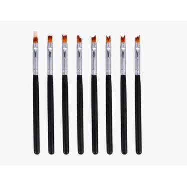 Imagem de Conjunto de pincéis de arte de unhas para desenho de padrões detalhados e designs de manicure preto