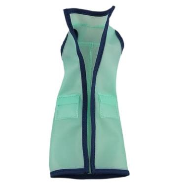 Imagem de MERIGLARE Capa de chuva com capuz em escala 1/12, jaqueta longa para chuva, acessório para figura de ação, PVC, elegante (Figura não incluída), Colete Verde