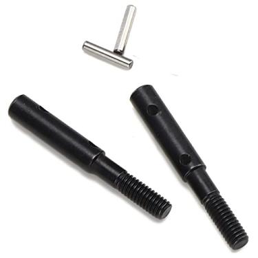 Imagem de SPYMINNPOO Portal Stub Eixo Preto Aço Duro 2pcs Dianteiro Traseiro Para Axial Capra SCX10 III AX103007 1/10 RC Crawler Car