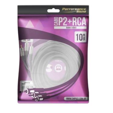Imagem de Cabo P2 Estéreo Para 2 Rca 10 Metros