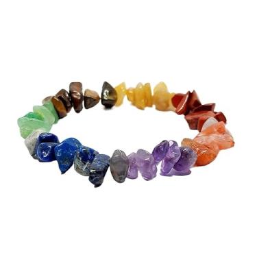 Imagem de Pulseira Cascalho Dos 7 Chakras Pedra Naturais(3,Pulseira Cascalho Sete Chakra)
