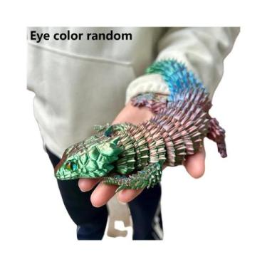Imagem de Estátua De Lagarto Colorida Impressa Em 3D, Figurinha De Animal Flexív