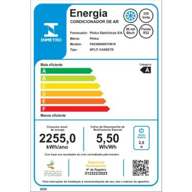 Imagem de Ar Condicionado Split Cassete Philco Eco  55000 BTU FR 220V