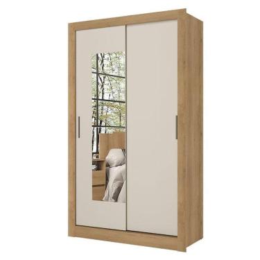 Imagem de Guarda Roupa Solteiro City 2 Portas Flex Glass Capuccino Off White Menta - Thb