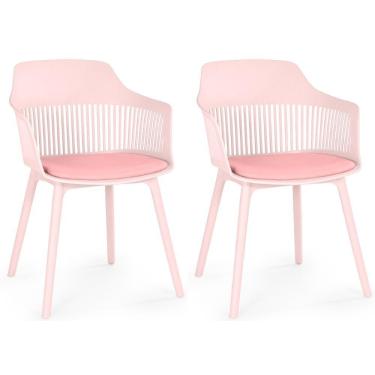 Imagem de Kit 2 Cadeiras De Jantar Estofada Marcela - Rosa