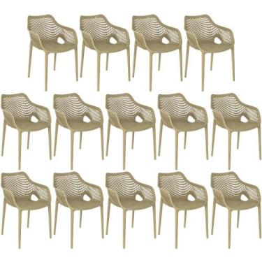 Imagem de Kit 14 Cadeiras de Jantar Design Suits com Braços Empilhável em Polipr