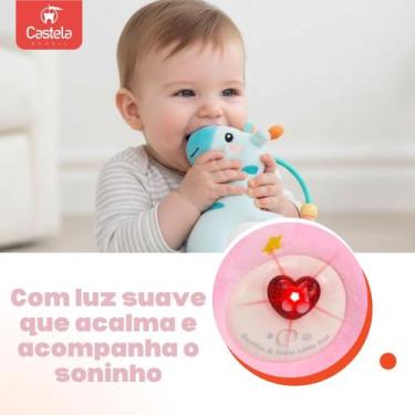 Imagem de Brinquedo Mordedor De Pelúcia Ninar Com Luz e Som - Castela, Girafa