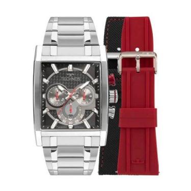 Imagem de Relógio Masculino Technos Ts Carbon Prata JS25BBJ/T1P + Duas Pulseiras