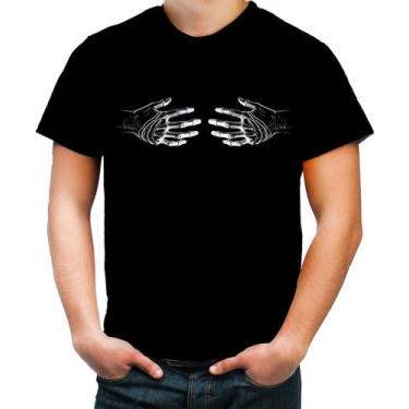Imagem de Camiseta Colorida Mãos no Peito Halloween Festa Noite 1 - Kasubeck Sto