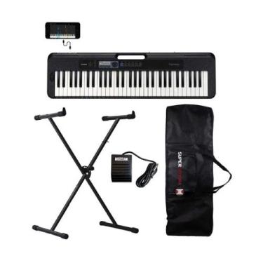 Imagem de Kit Teclado Musical CASIOTONE CT-S300 Preto APP Chordana Play + Suport