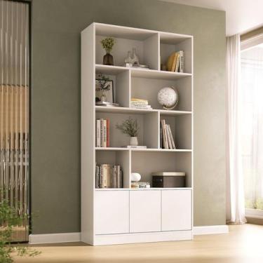 Imagem de Estante de Livros 100% MDF 94cmx180,5cm 3 Portas 8 Nichos Versatile Ye