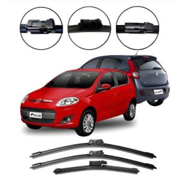 Imagem de Kit 3 Palhetas Limpador Parabrisa Nova Palio 2012 A 2016 CINOY Diantei