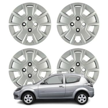 Imagem de Jogo Calota Aro 14 Ford KA 2012-2013 Cubo Baixo Prata 090CB-PTA-U - Gr