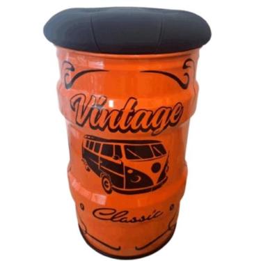 Imagem de Banco tambor vintage kombi tonel puff - EMPORIO CANTO DO CHURRASCO