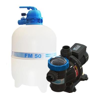 Imagem de Kit Filtro FM-50 e Bomba 3/4cv BM-75 Mono p/ piscinas de até 78 mil li