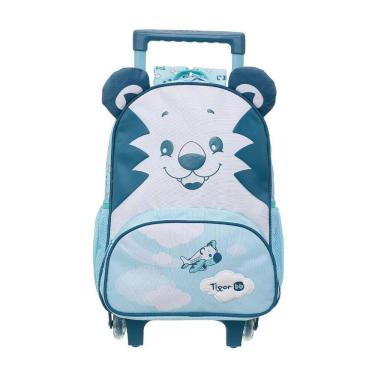 Imagem de Mochila de Rodinhas Tigor T Tigre Com Alças Happy Pilot Azul