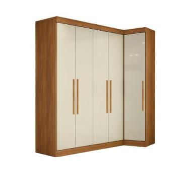 Imagem de Quarto Modulado de Canto Madrid com 5 Portas e 2 Gavetas Maxel, Madeir