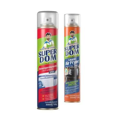 Imagem de Kit Desengordurante Spray 300ml + Limpa Air Fryer Spray 250ml Super Do