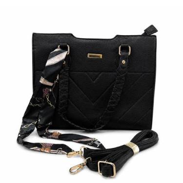 Imagem de Bolsa Fasp Matelasse com Lenço REF:1028, Preto, UN