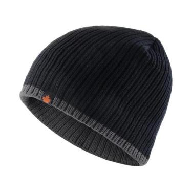 Imagem de Gorro De Lã Tricotado Grosso Para Homens, Boné De Inverno Em Veludo Qu