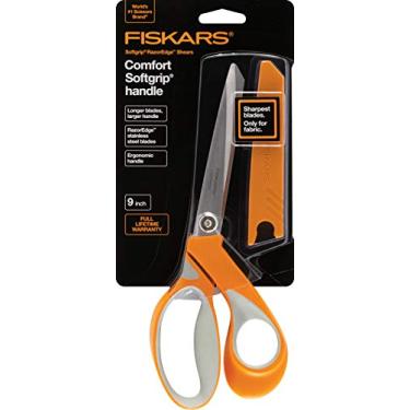 Imagem de Fiskars Tesoura de tecido RazorEdge 8195 da Crafts com aderência macia, 22,8 cm
