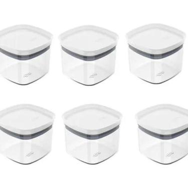 Imagem de Kit 6 Potes Herméticos Alimentos 450Ml Vedação Em Silicone