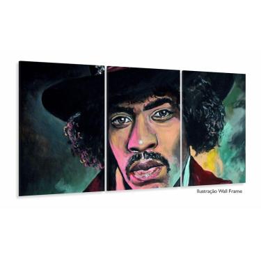 Imagem de Quadro Jimi Hendrix Moderno Em Tecido 3 Peças 120x60
