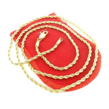 Imagem de Corrente Masculina 80Cm 3Mm Largura Folheado Ouro Cr747